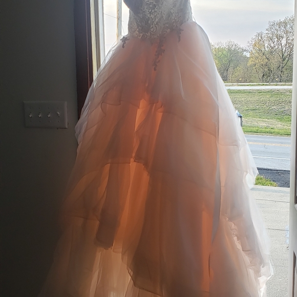 COPY - Emily Hart Bridal Lace Pink Gown Dress Wedding - Picture 11 of 15